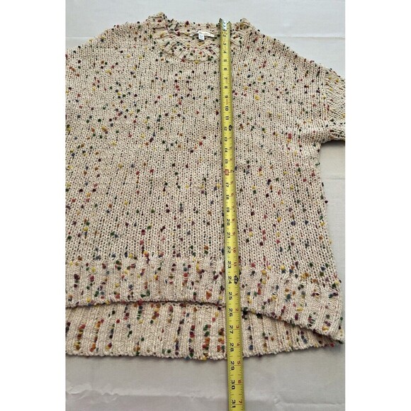 SEVEN 7 FOR ALL MANKIND Pullover Sweater Size Medium Cream Confetti Chunky Knit - Picture 12 of 13